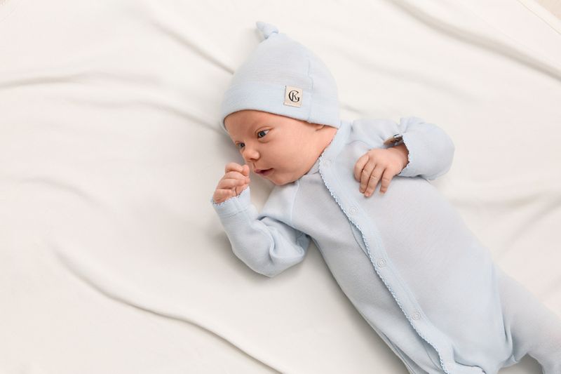 Vakke Ull Babydress - Lys blå