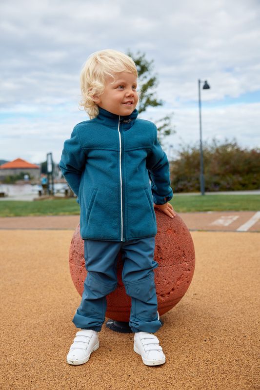 Clover Vindfleece Jakke - Blågrønn